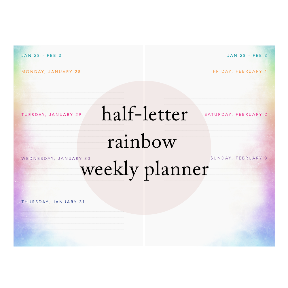 Rainbow Weekly Planner