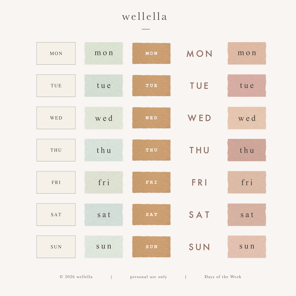 Days of the Week Labels