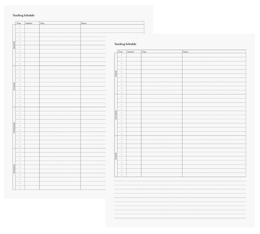 One-to-one Teaching Planner
