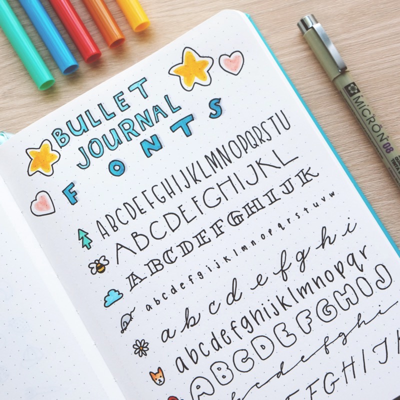 hand lettering ideas for bullet journal