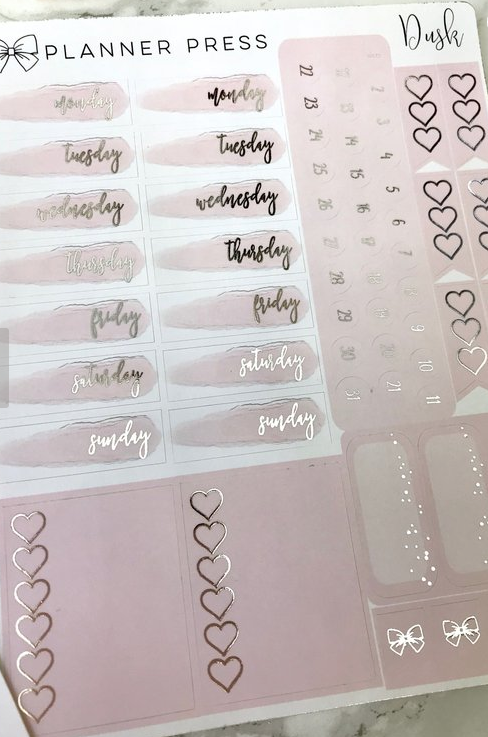 blush pink planner stickers