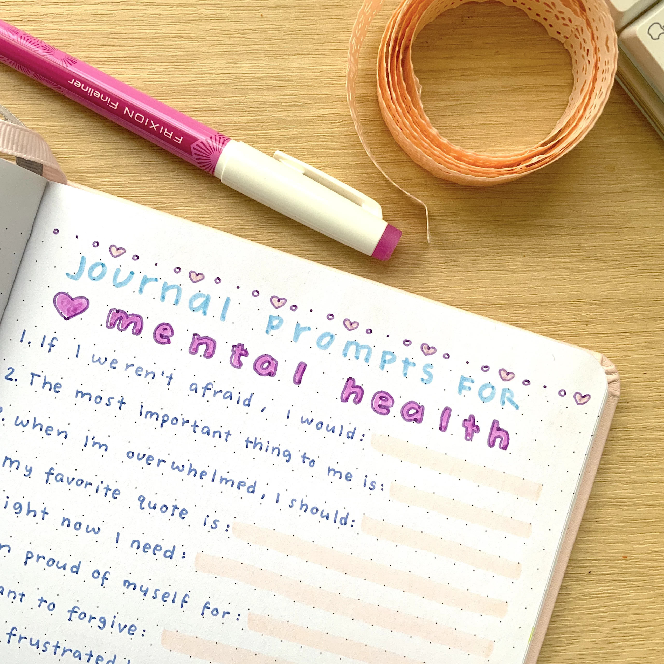 Journal Prompts For Self Care - Wellella - A Blog About Bullet Journaling